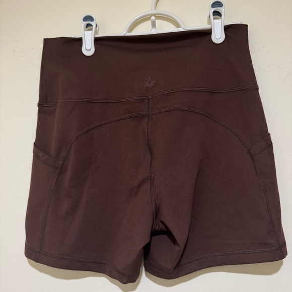 Women's Aerie Offline Brown Gym Activewear Workout Shorts with Pockets Size L - Picture 7 of 15